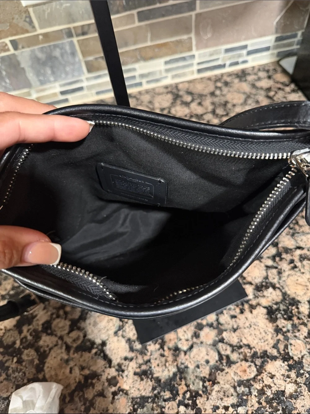 Coach Black Signature Monogram Shoulder Bag